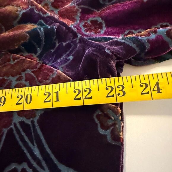 French Laundry Kimono Jacket Purple Floral Velvet Burnout Size 3X Boho, Elegant - Picture 6 of 13